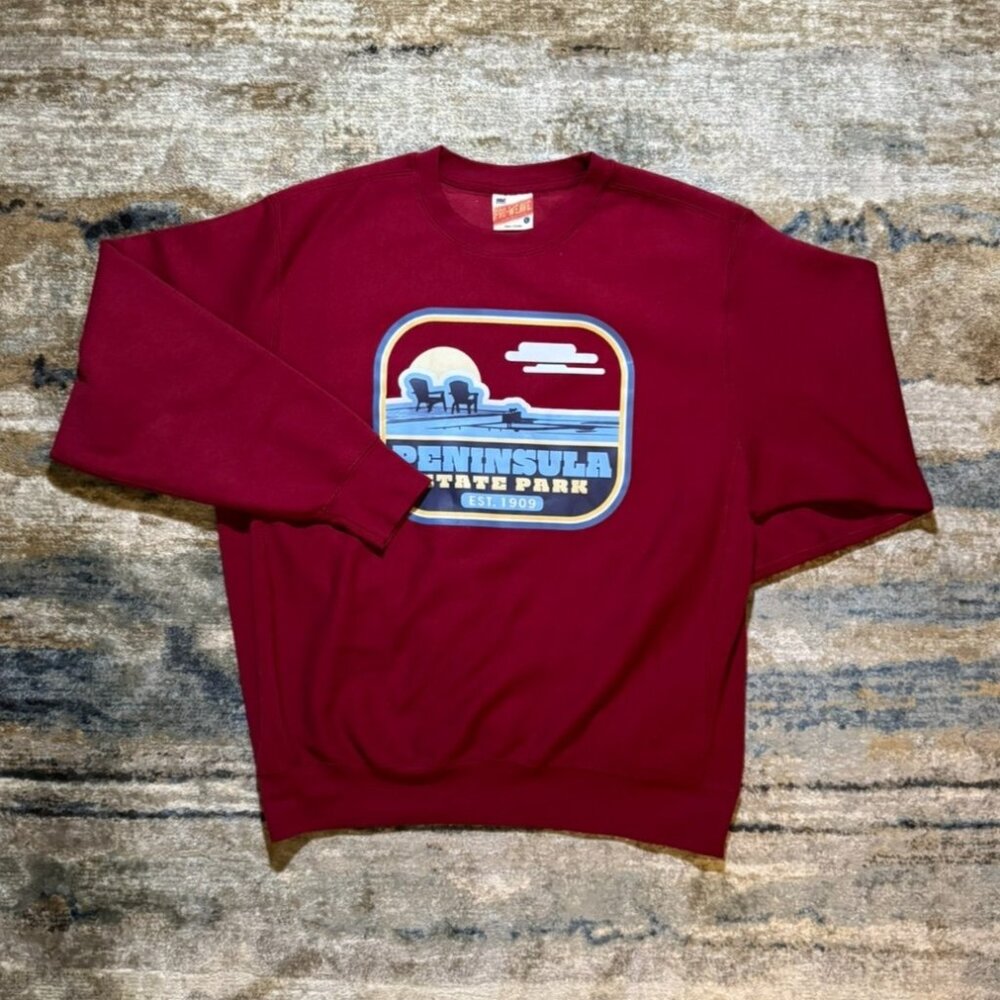 MV Sport Peninsula State Park Sweatshirt Men’s Large — Maroon Pullover